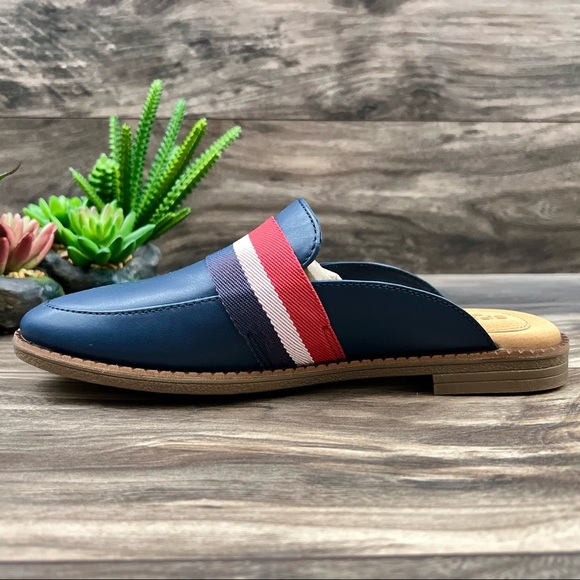 NIB Sperry Waypoint Leather Mule Slip On Shoes 8M Navy Memory Foam - Picture 6 of 12